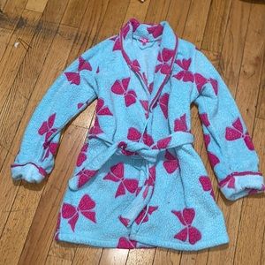 Blue robe with pink bows